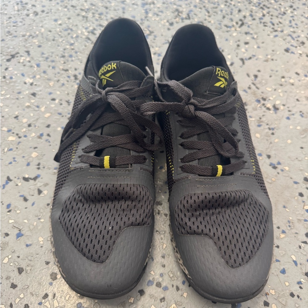 Reebok Black Sneakers with Yellow Logo Accents